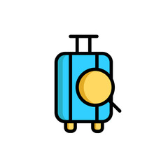 baggage icon vector design fill outline style