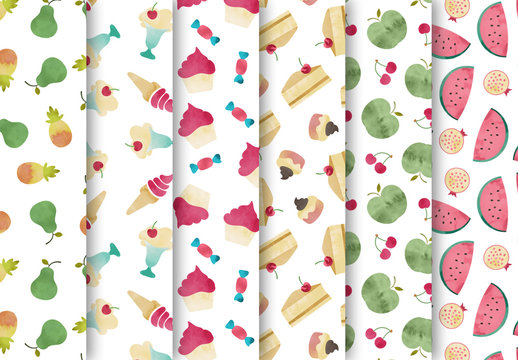 Watercolor Patterns Set