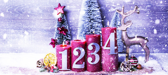 1 2 3 4 Karte Advent 