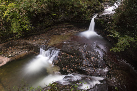 Waterfalls Along A Walk In The Breacon Beacons, Wales