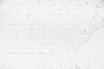 White brick wall. Background in photo studio.