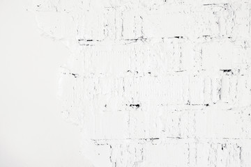 White brick wall closeup. Background.