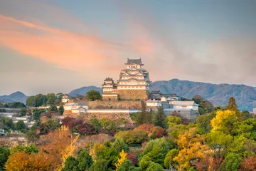 Foto op Canvas Himeji Castle in the autumn at sunset © f11photo