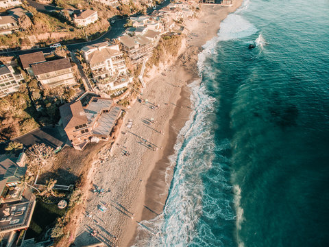 Aerial of a beach town