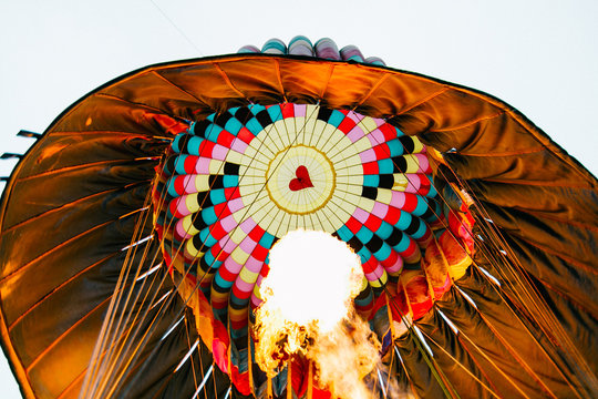 Close up of flames inside a hot air balloon