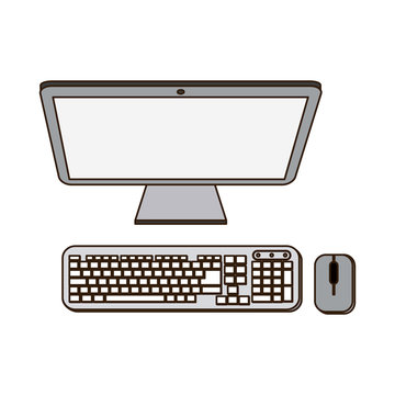 Computer with keyboard and mouse