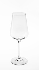 Glass of wine on a white background