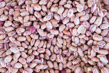 Red and white beans texture background.