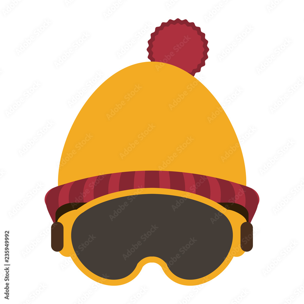 Poster winter beanie hat and glasses