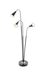 Stylish floor lamp on white background. Idea for interior design