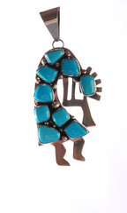 Turquoise Silver Kokopelli