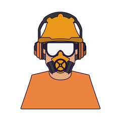 Worker with construction tools