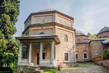 Fototapeta na wymiar Bursa, Turkey, 01 May 2012: Muradiye complex, Tomb of Sehzade Ahmed