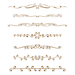 Decorative elements and page decoration. Vector set
