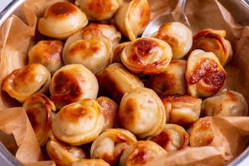 The fried meat pelmeni