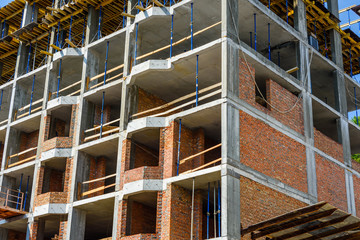 Construction of new modern residential building