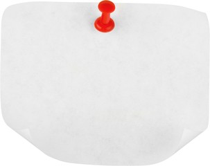 Blank White Paper with Pin - Isolated