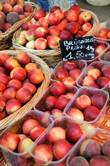 FRESH NECTARINES FOR SALE IN FRENCH MARKET