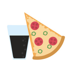 Pizza and soda cup