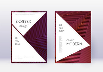 Stylish cover design template set. Violet abstract