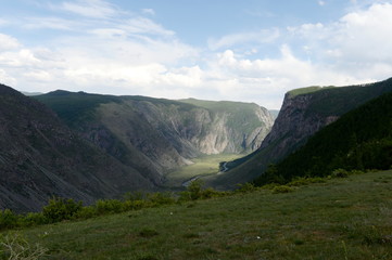 View from the pass Katu-Yaryk. Altai Republic. Siberia