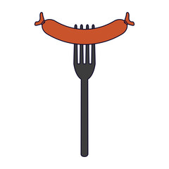 Sausage on fork symbol