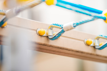 Blue rope with metal loop