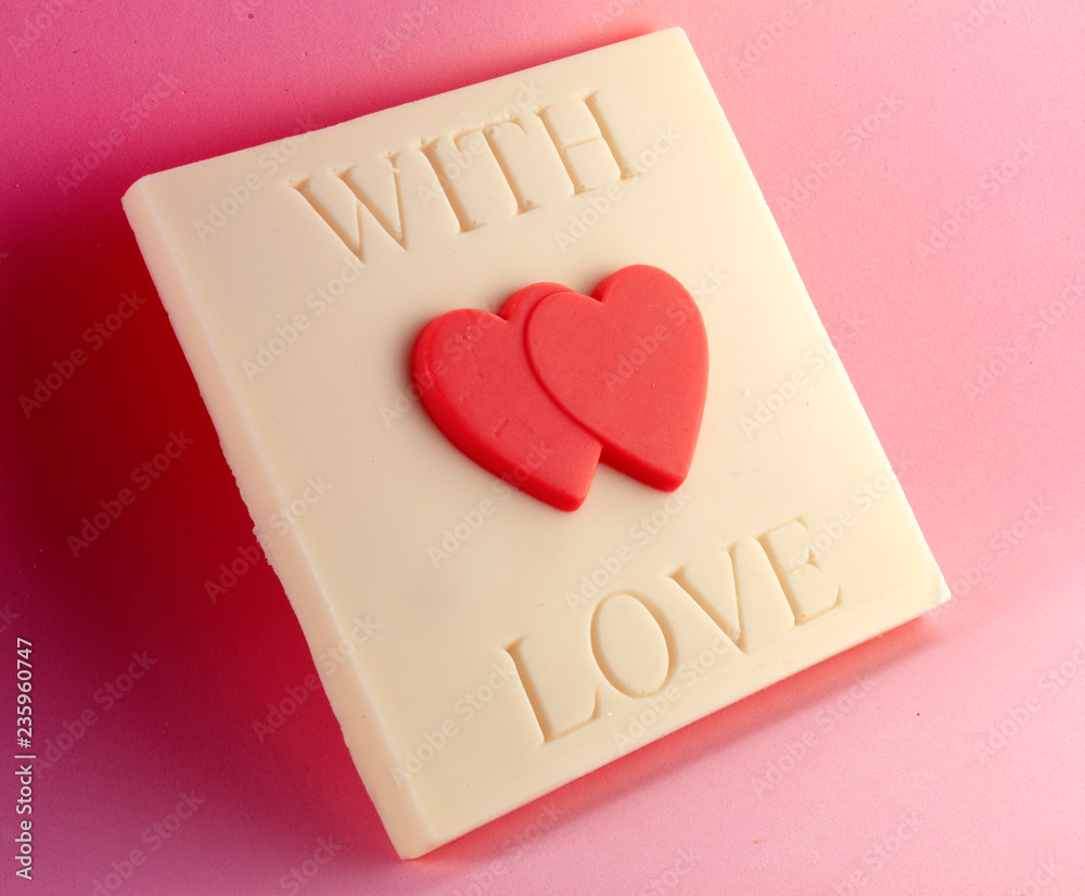 Wall mural LOVE HEARTS WHITE CHOCOLATE