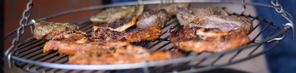 Steak grillen, web background