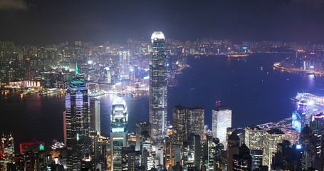 Obraz premium Hongkong nocą