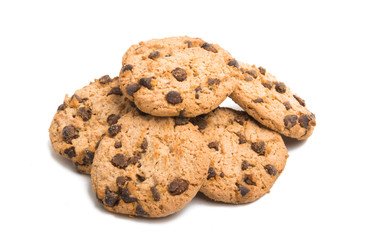 chocolate chip cookies isolated