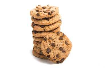 chocolate chip cookies isolated