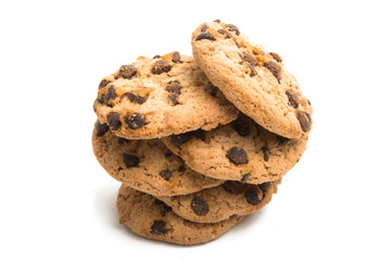 chocolate chip cookies isolated