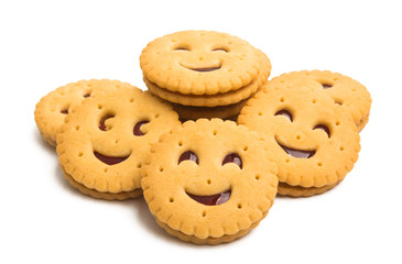 double cookies with jam isolated
