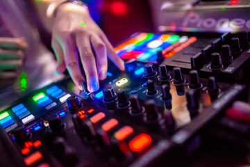 dj mixing music in club