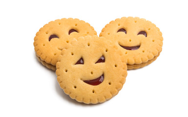 double cookies with jam isolated