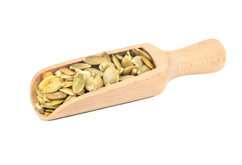 Pumpkin seed kernels in scoop