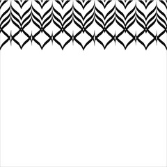 Linear Strokes Fern Seamless Horizontal Border