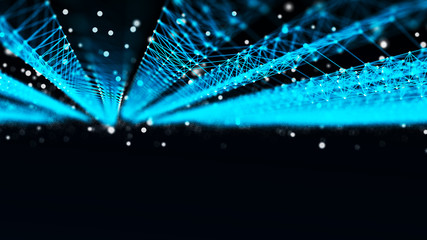 Fototapeta na wymiar Abstract technology background. Network connection structure. Big data digital background. 3d rendering.