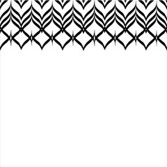 Linear Strokes Fern Seamless Horizontal Border