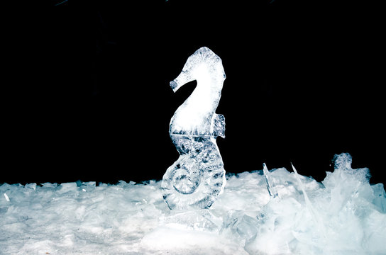 seahorse ice sculpture
