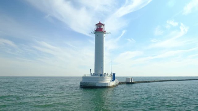 Sea Port of Odessa. Lighthouse. Ukraine. Black Sea. Early autumn