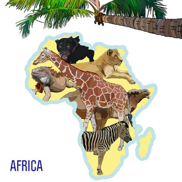 Background with continent of Africa