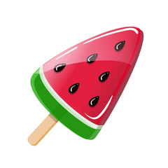watermelon lollipop isolated on white background