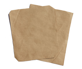 Sheet of brown cardboard on a white background