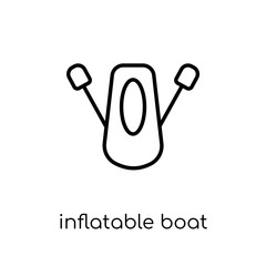 Inflatable boat icon from Camping collection.