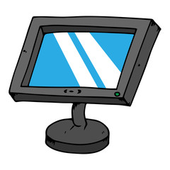 Monitor icon. Vector illustration of a monitor. Hand drawn computer monitor.  LCD monitor. 