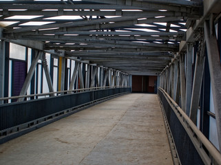 elevated pedestrian crossing in summer in Moscow