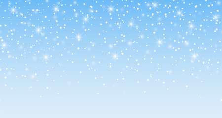 Winter snowy background. Vector seamless  border