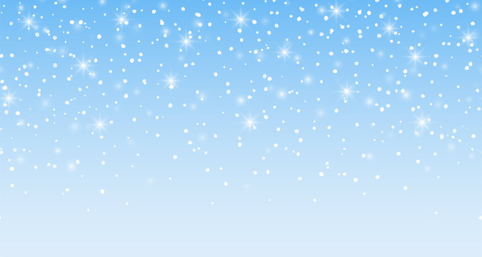 Winter snowy background. Vector seamless  border
